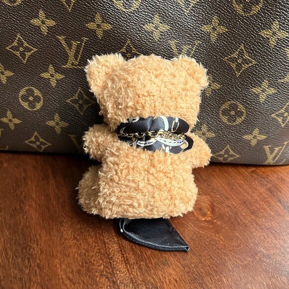 TEDDY BEAR TWILLY SCARF Bag Charm Tan Black🧸 - Picture 6 of 6